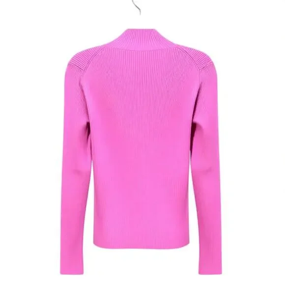 Delpozo Pink Merino Wool Sequin Sweater Size M NWT